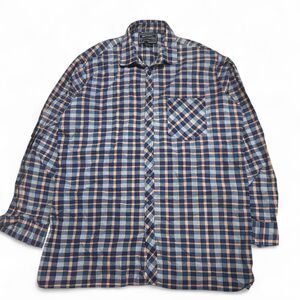 National Outfitters Blue and Tan Plaid Button Down